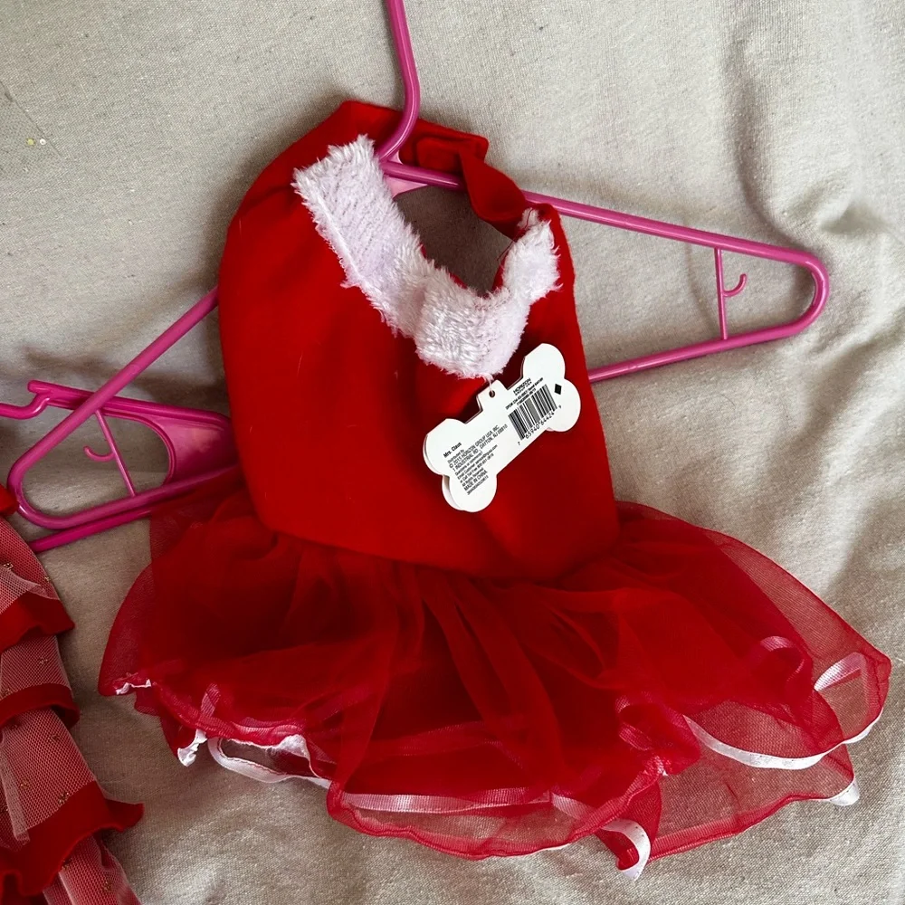 Festive Red and White Pet Costume/clothes Set